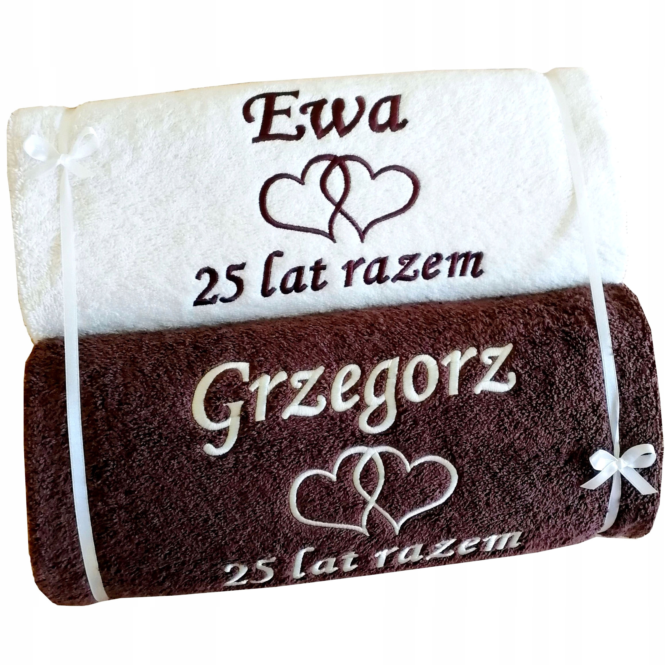 Dárek k Výročí Svatby Jubileum 10 15 25 30 35 40 45 50 Ručníky s výšivkou