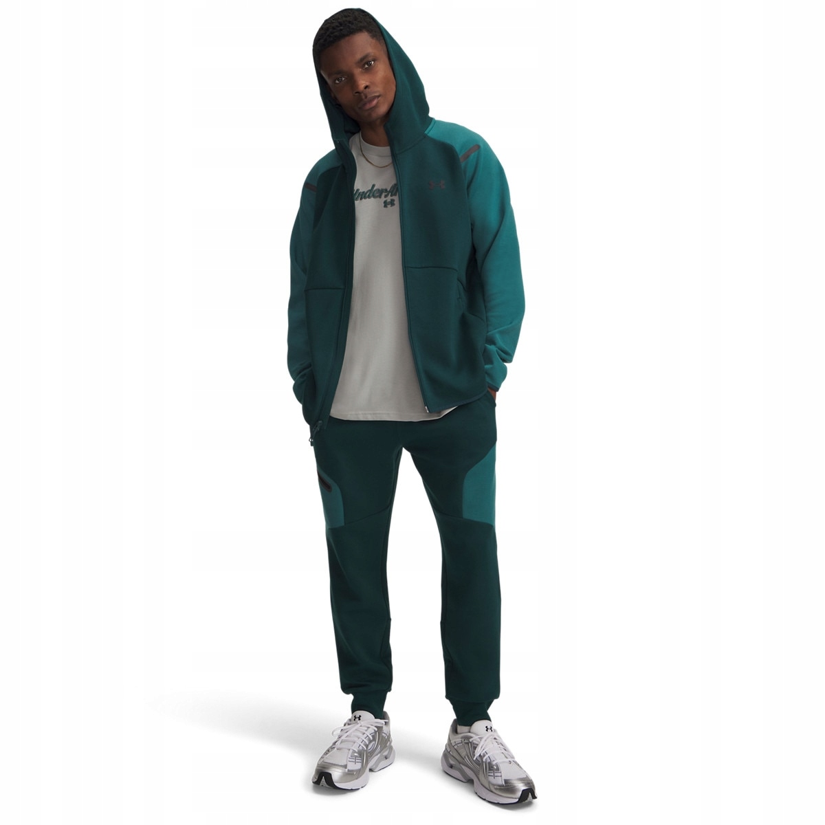 Męskie spodnie treningowe Under Armour Unstoppable Flc Jgr Eu Zielony L