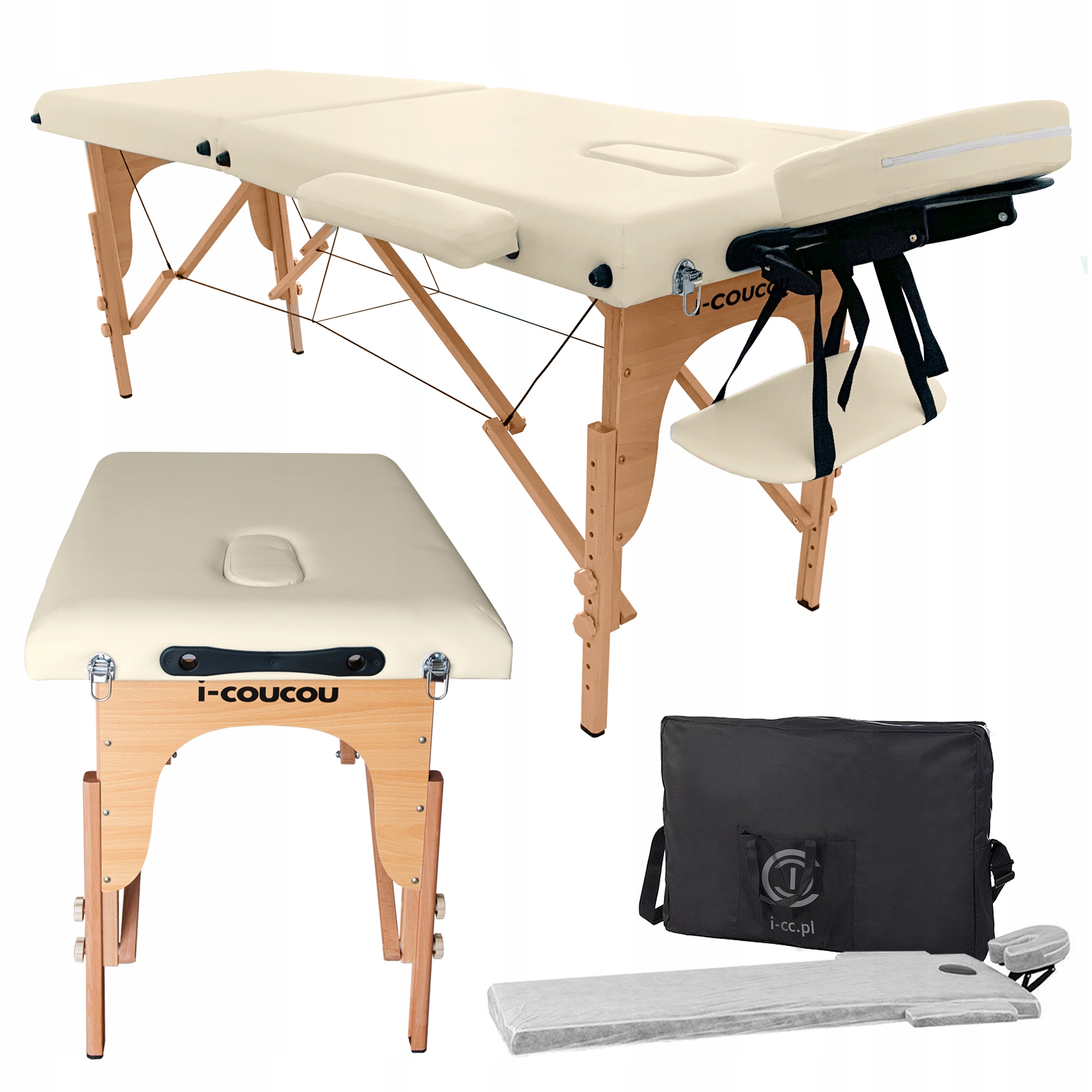 Łóżko Kosmetyczne Przedłużania Rzęs Leżanka Drewniane Stół Masażu i-coucou