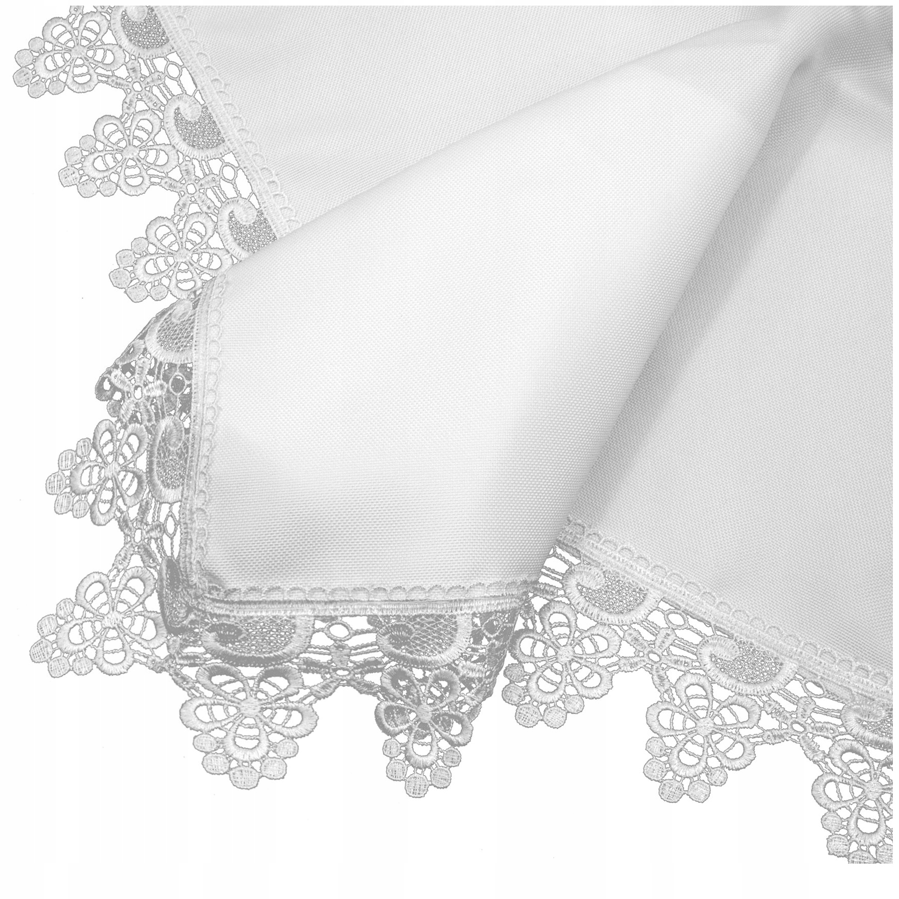 

Obrus plamoodporny 120x160 biały z gipiurą koronką