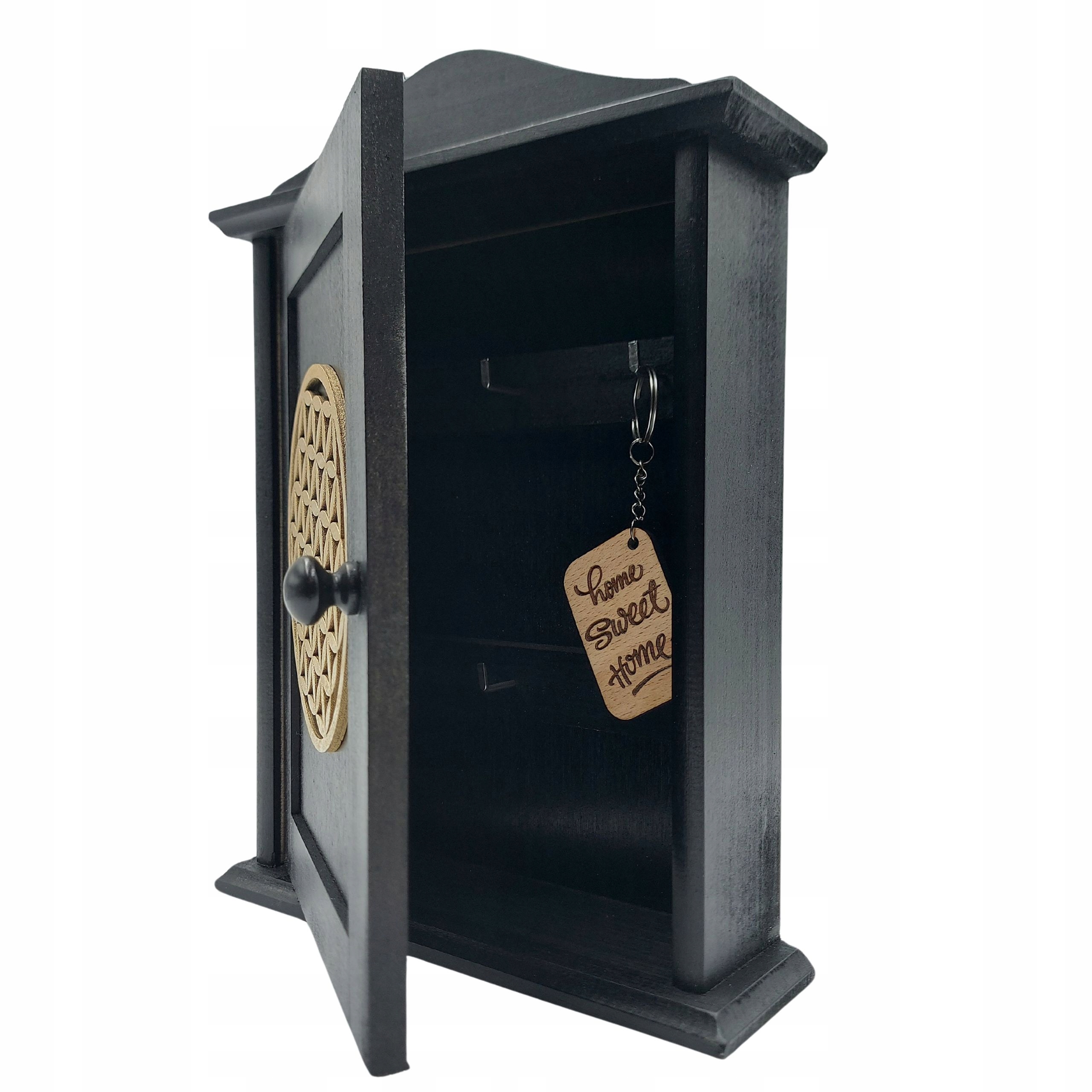 CZARNA SKRZYNKA NA KLUCZE Z DEKOREM KWIAT ŻYCIA DREWNIANA SZAFKA NA KLUCZE Kod producenta SZAFKA NA KLUCZE MARKI YOLLI