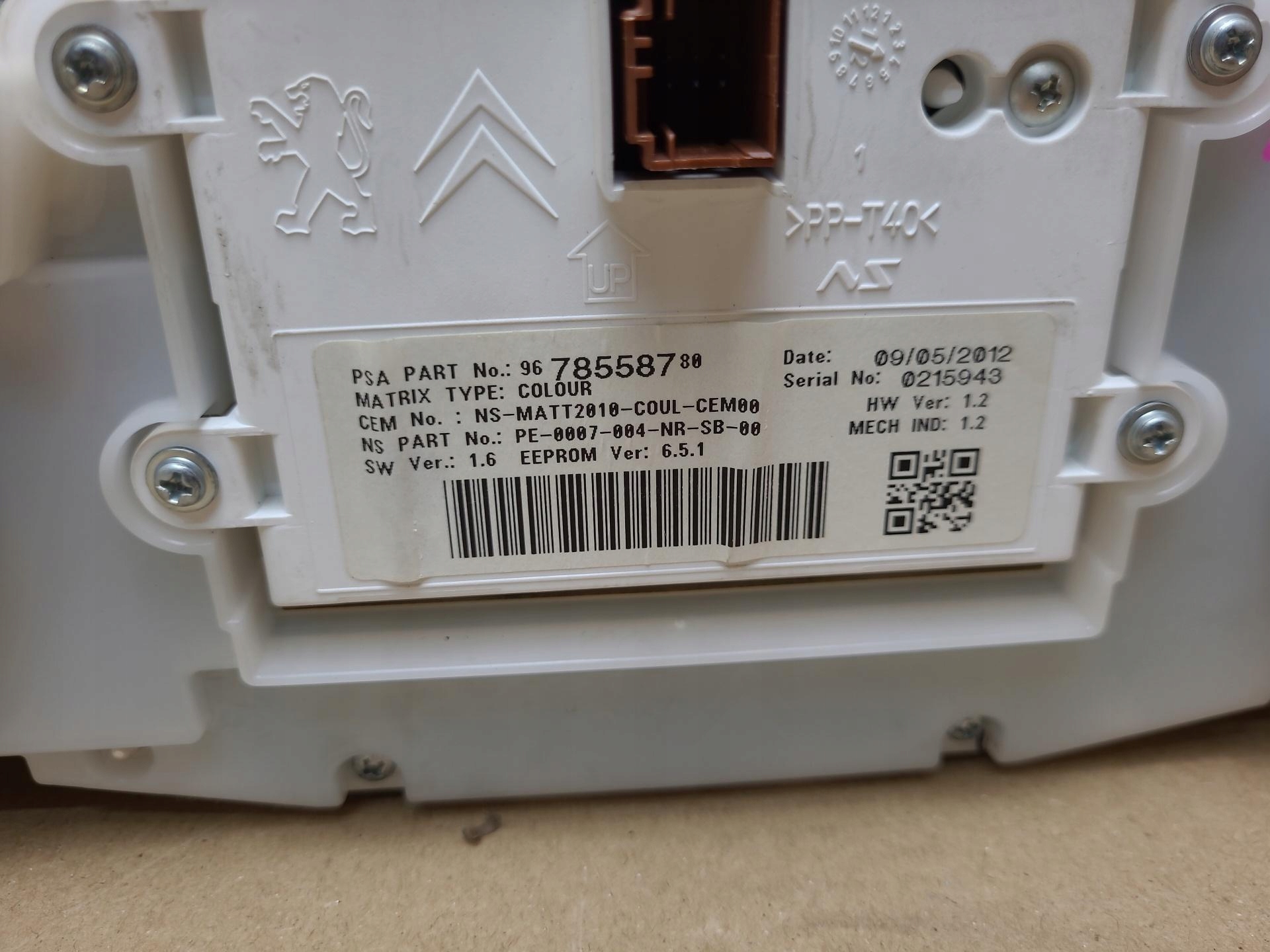 dials Peugeot 208 2013 9675182680