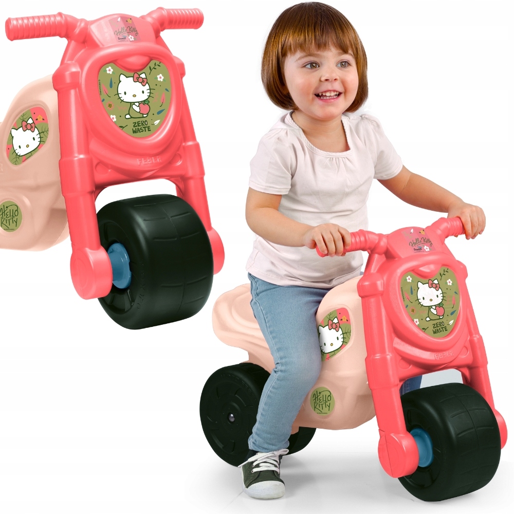 Jeździk Biegowy Hello Kitty Motorek Odpychacz Skuter Dzieci Różowy Feber