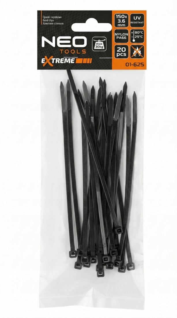 Opaski zaciskowe extreme 36 x 150mm czarne 20szt. Neo
