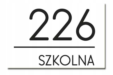 Tabliczka Tablica ADRESOWA biała z Numerem domu