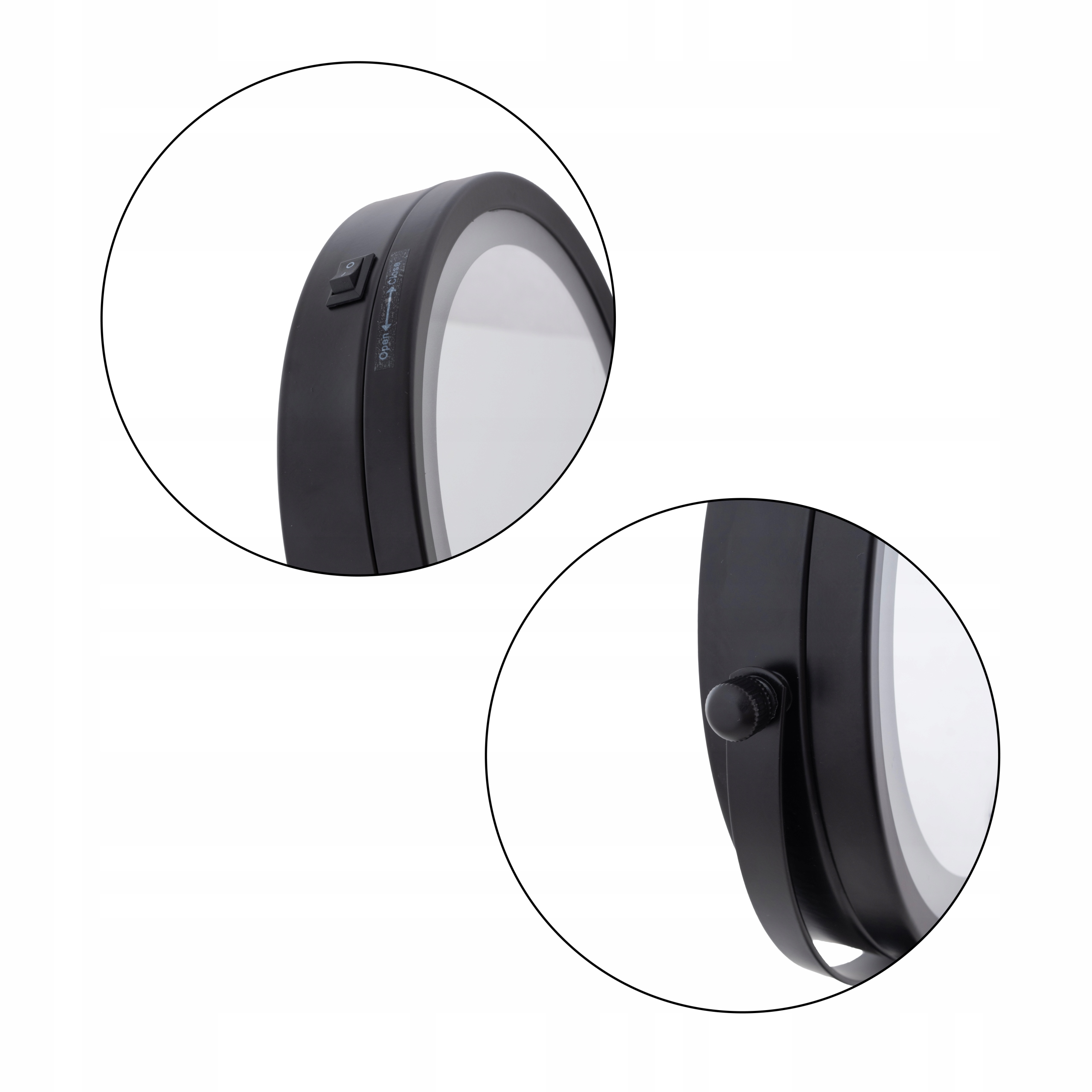 LUSTERKO KOSMETYCZNE DO MAKIJAŻU PODŚWIETLANE LED OBROTOWE DO MALOWANIA Wykonanie gotowe