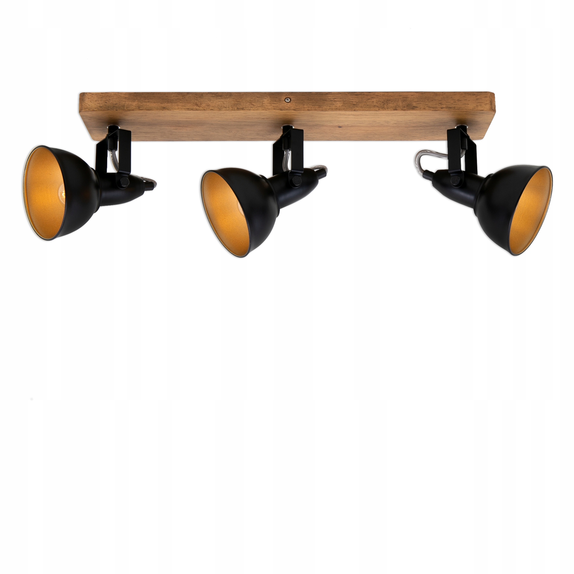 Briloner bodové svítidlo 50 cm, 3x E14, černá/dřevo, retro, Bri 2901-035