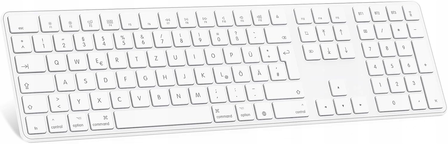 Klávesnice Omoton KB515 pro MacOS Qwertz De bílo stříbrná, bezdrátová