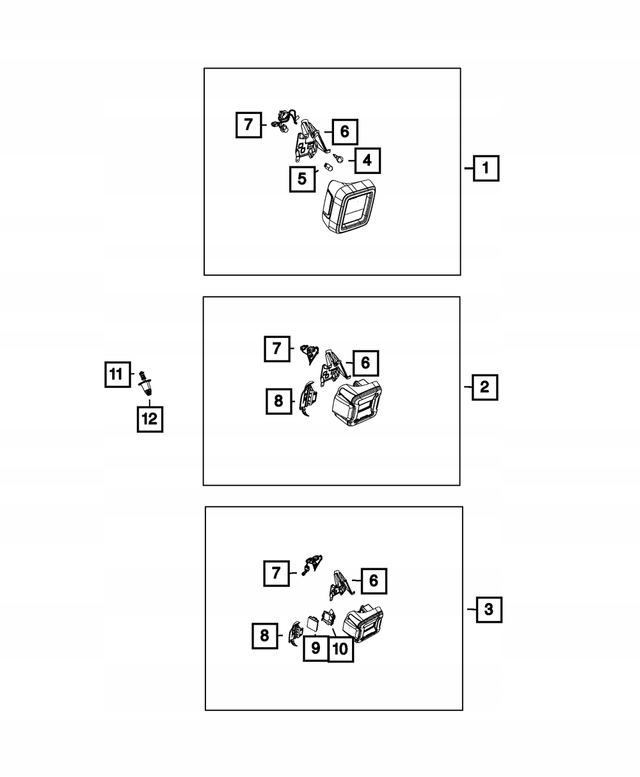 LAMPA TYŁ TYLNA MOCOWANIE WRANGLER JL 2018+ Producent części Jeep OE