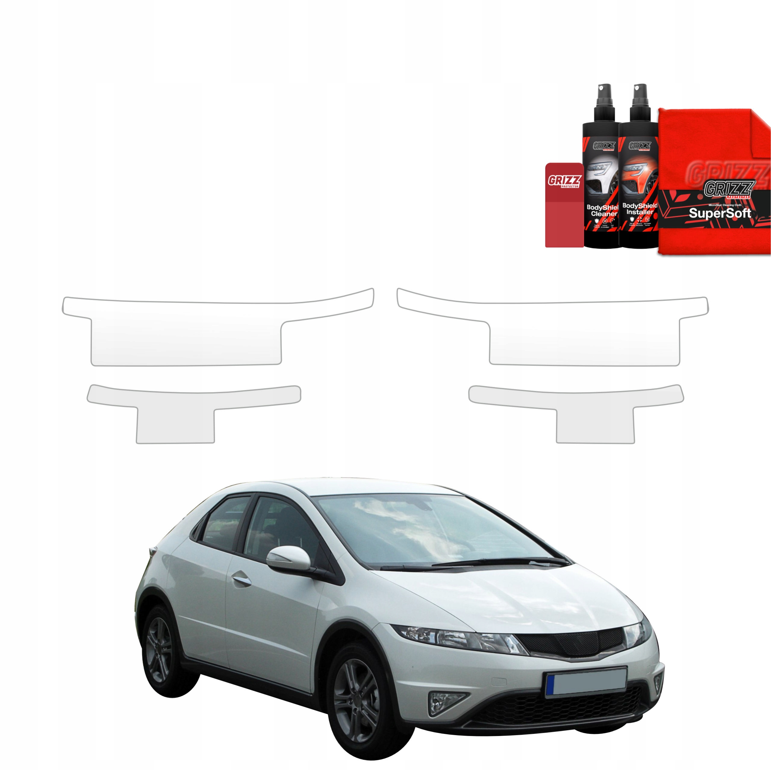 4v1 Fólie Ppf dýha na prahy pro Honda Civic 8 Hatchback 5D (2009-2011)