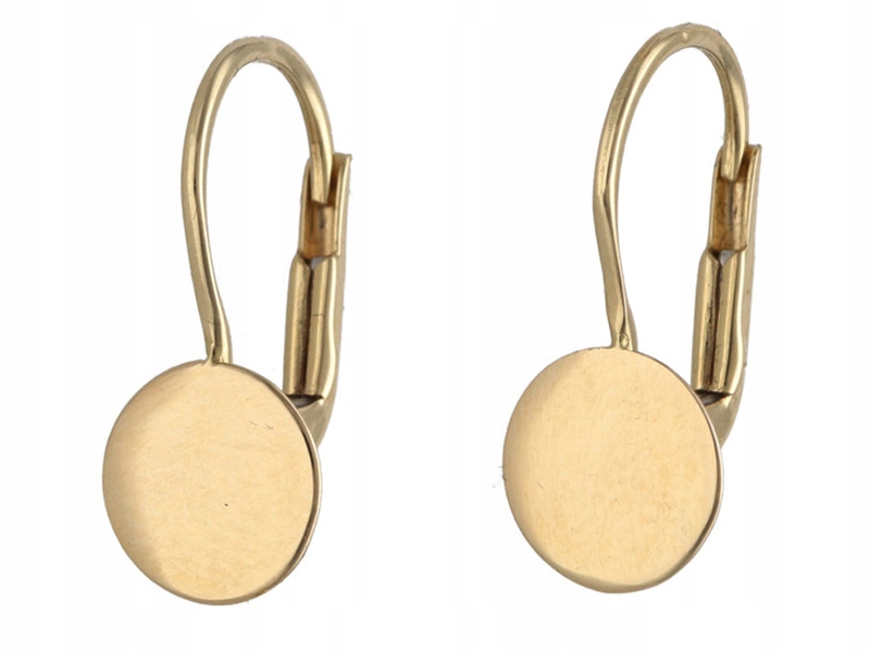 Zlaté náušnice 585 Kulaté Plechy 1,37 g na anglické zapínání jako dárek