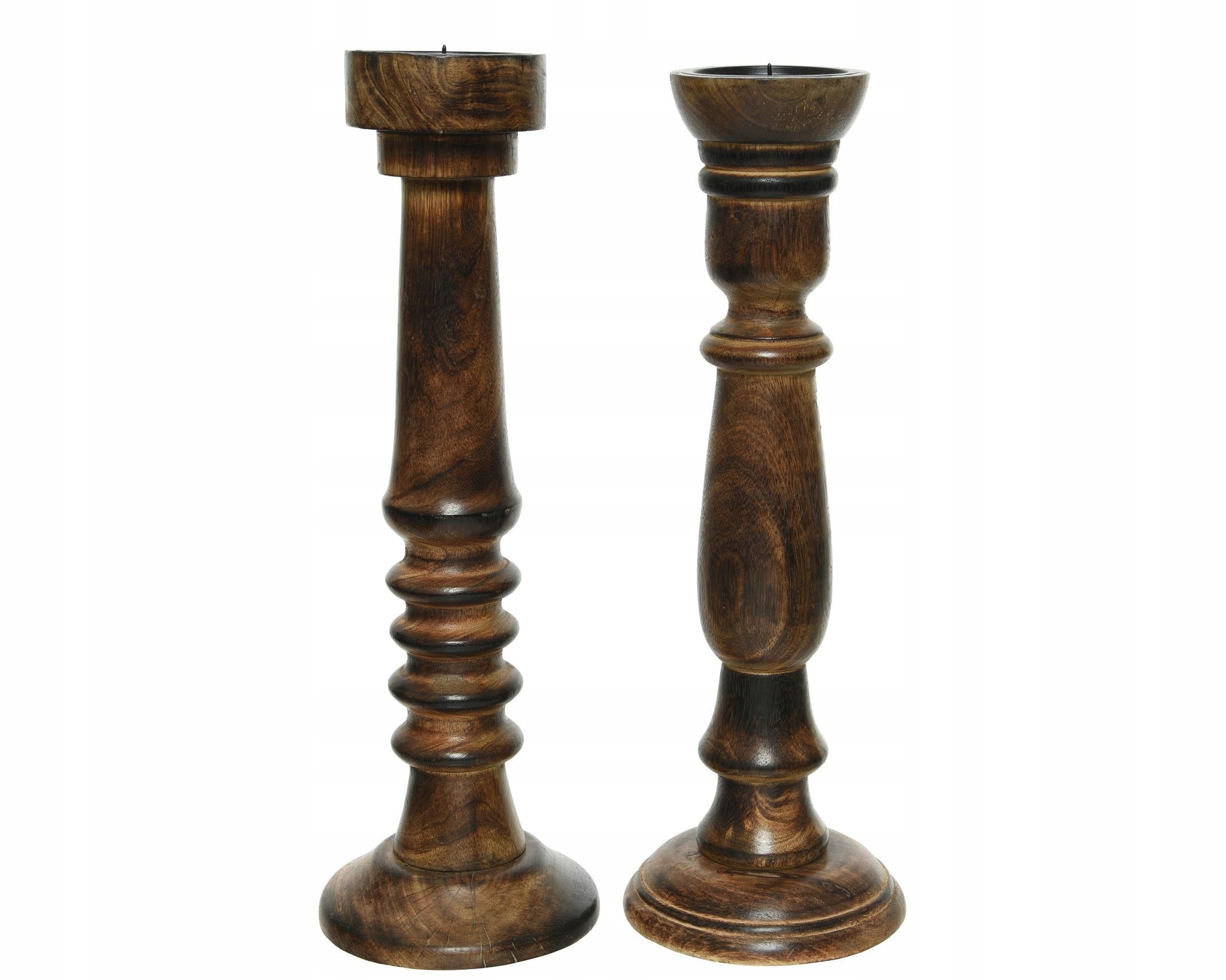 Dřevěný svícen hnědý přírodní na svíčku