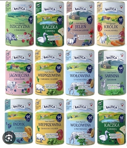 Baltica monoproteinowa mix smaków 12 x 400g