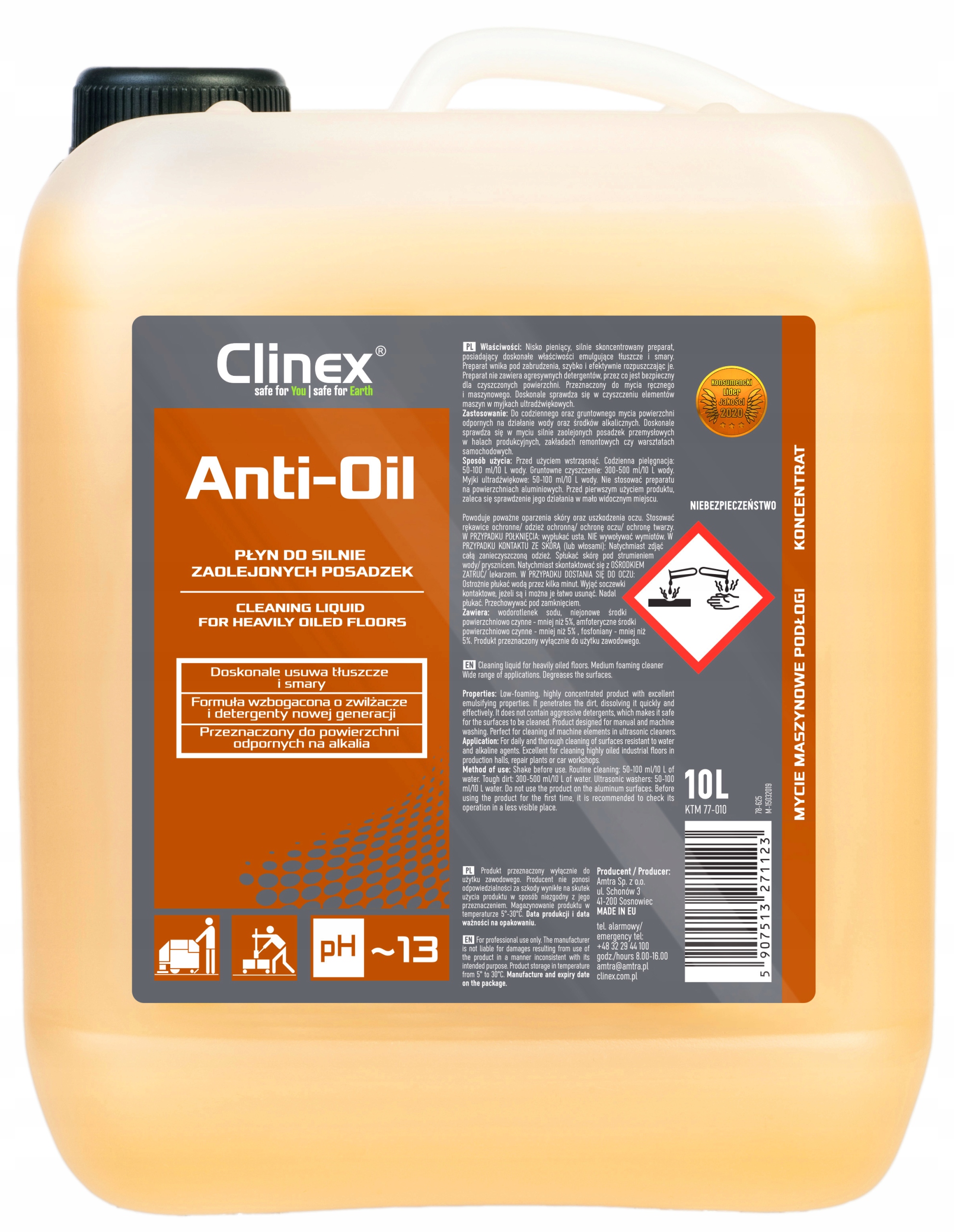 

Clinex Anti Oil Płyn Do Zaolejonych Posadzek 10L