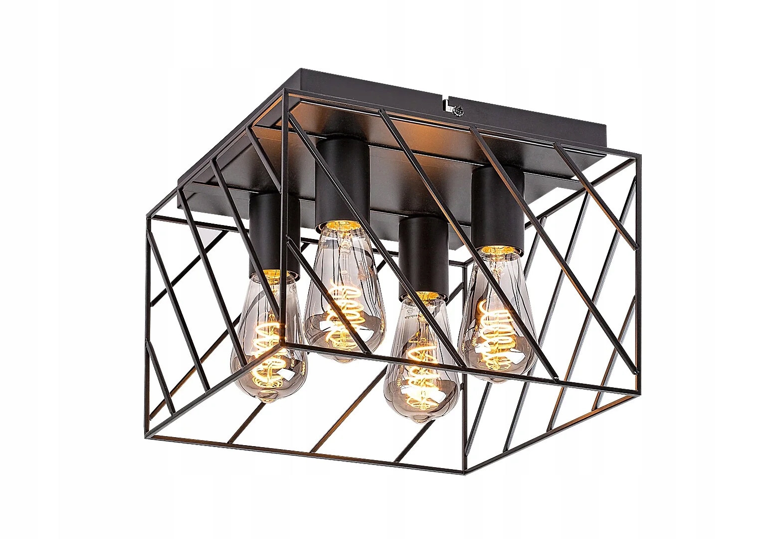 Průmyslová Stropní svítidlo E27 4x25W matná černá Boroo Rabalux