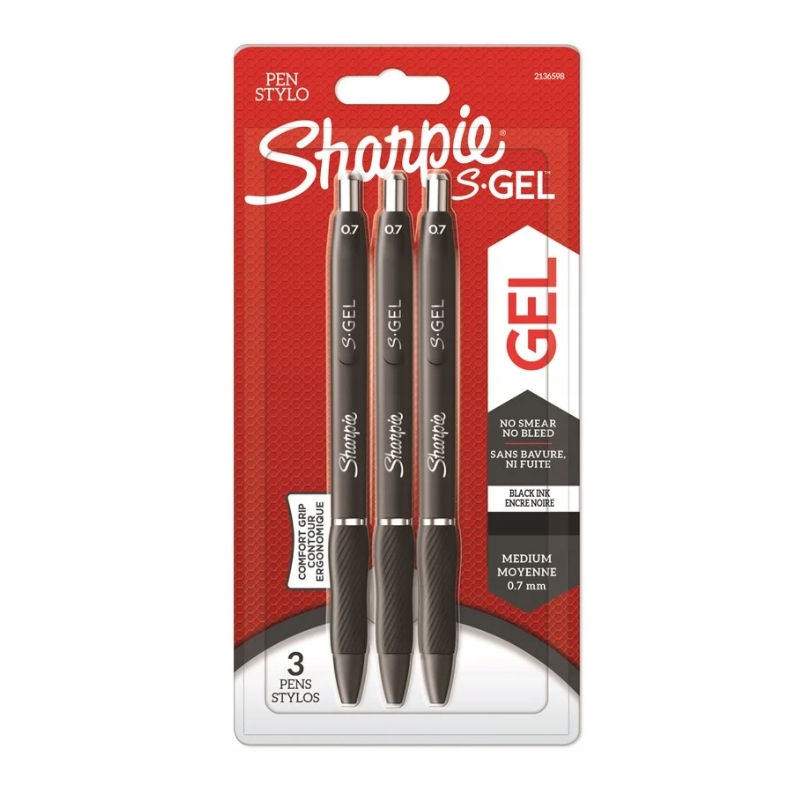 

Długopisy żelowe Sharpie S-Gel M 3szt. czarne