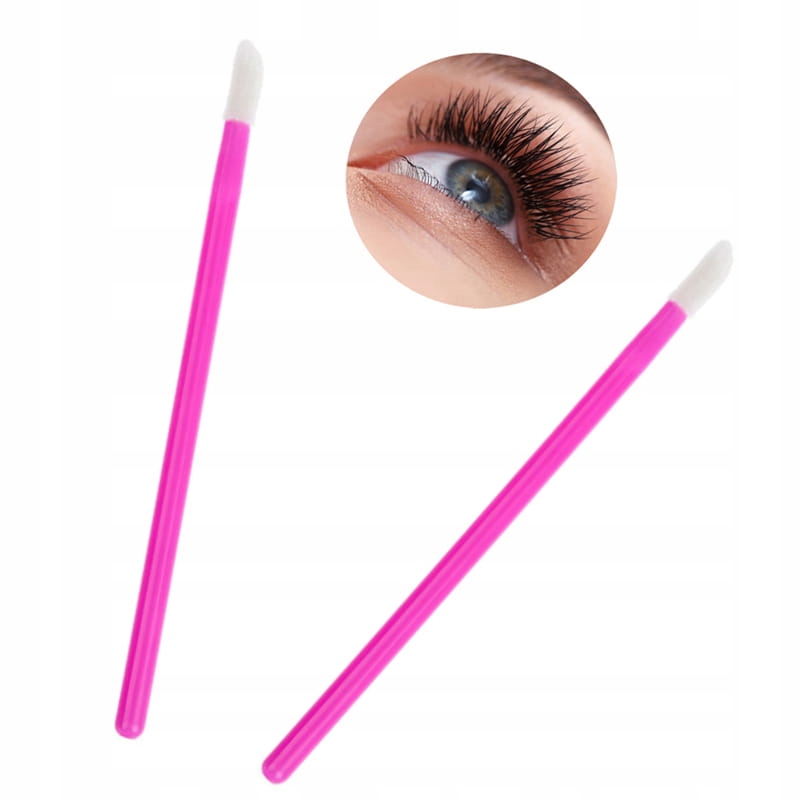 APLIKATORY welurowe do rzęs ust RÓŻOWE (50 sztuk)