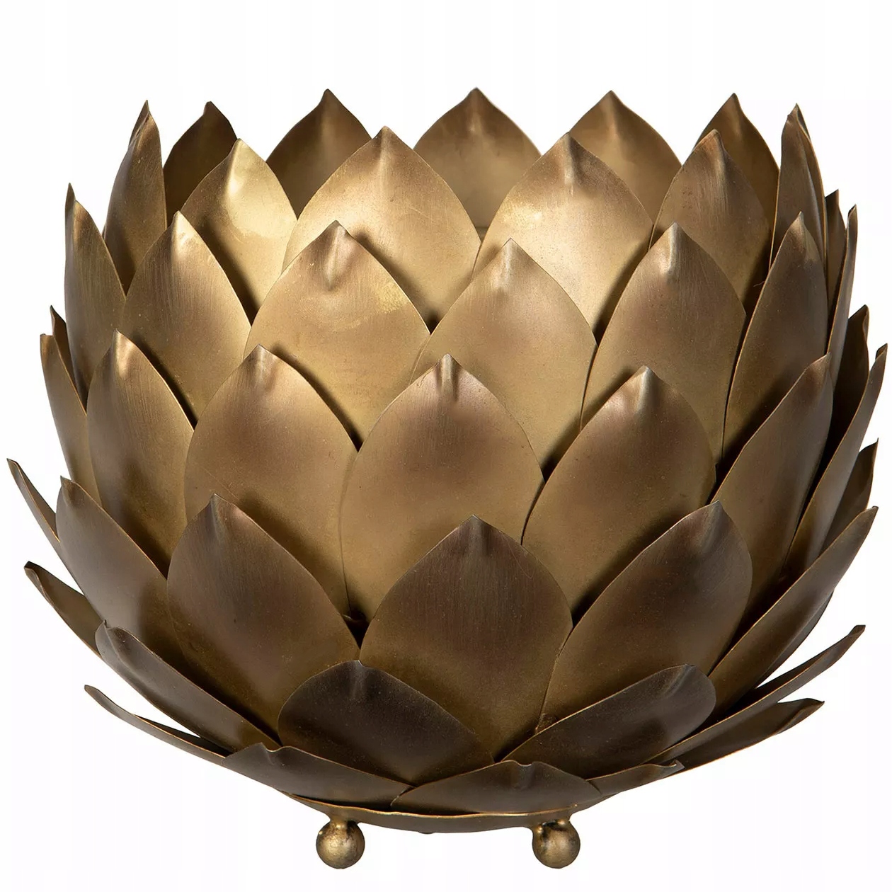 Obal Květináč Zlatý Kovový Květ Šiška Kulatý velký 20 cm loftový