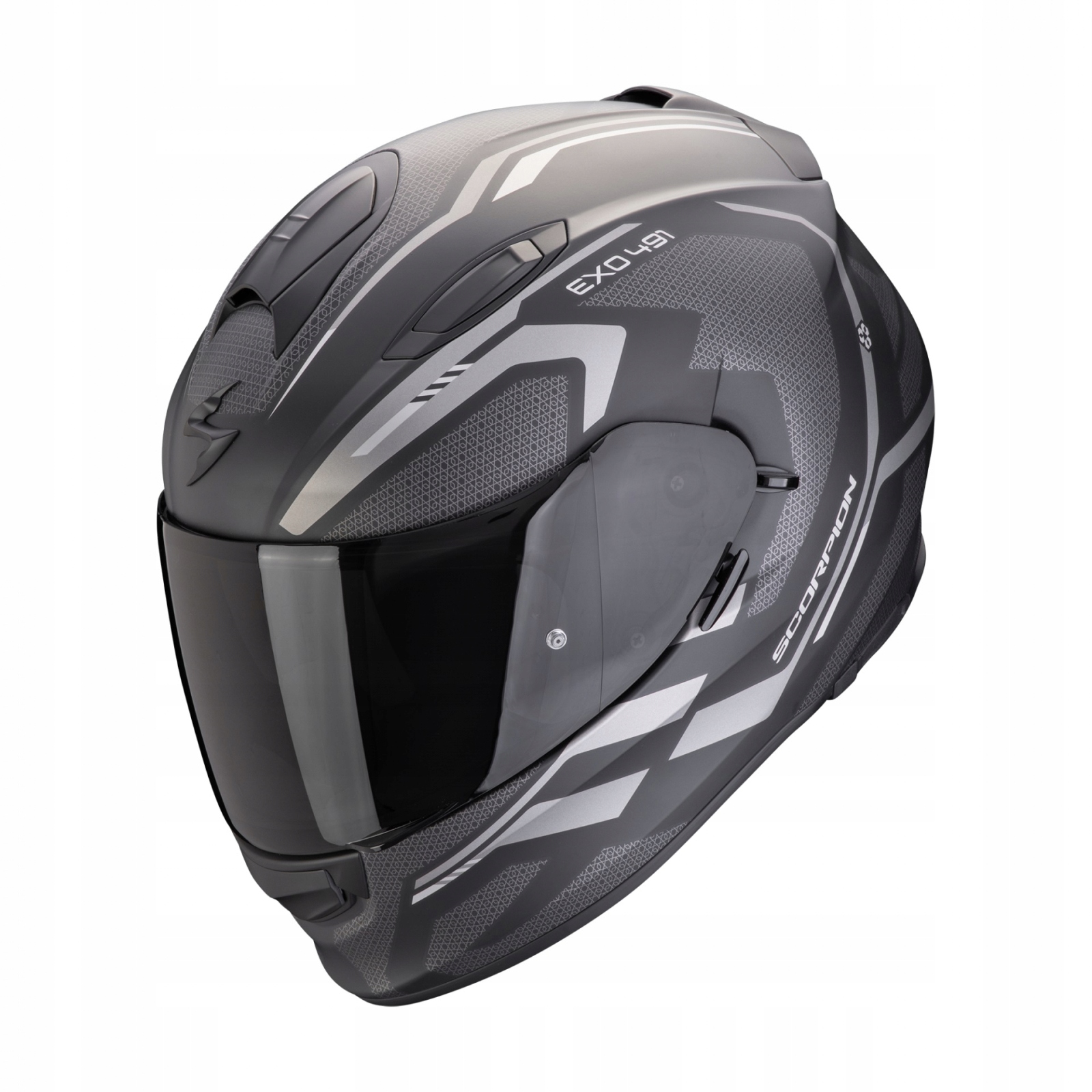 Motocyková Prilba Intgrálna Scorpion EXO-491 Kripta Čierna Strieborná