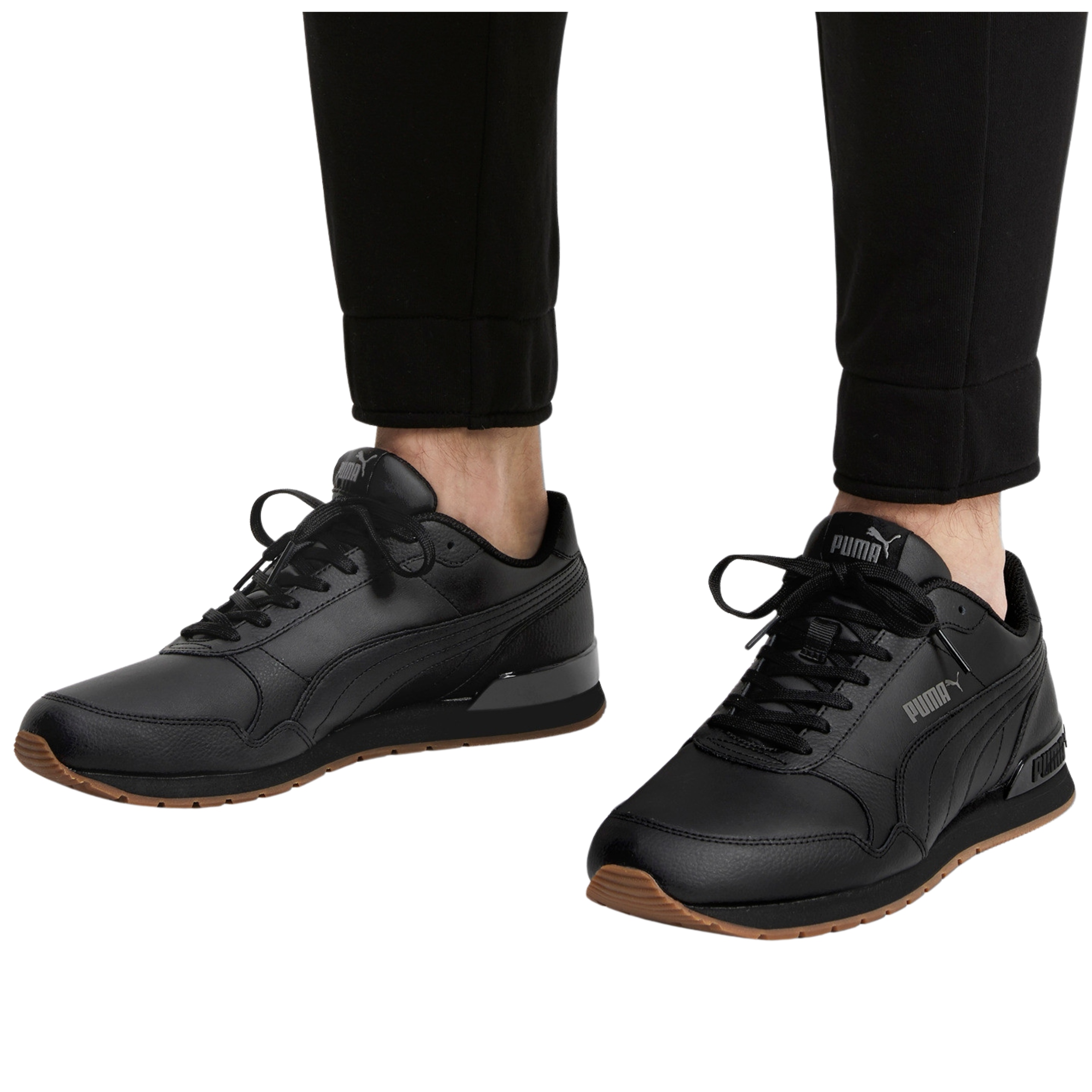 Buty męskie Puma Skórzane Czarne sportowe Skóra sneakersy do pracy