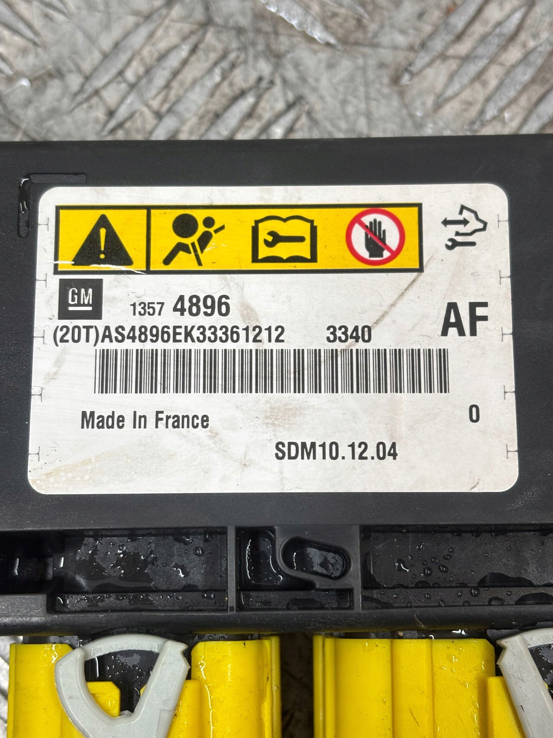 control unit SENSOR airbag OPEL ASTRA J 13574896