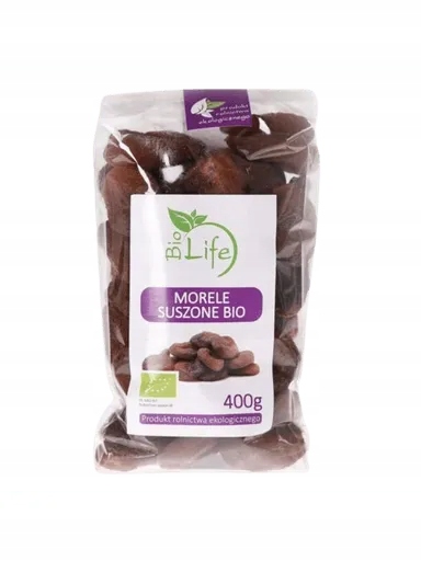 2x Biolife Sušené Meruňky Nesířené Bio Vysoká kvalita Zdravá 400G