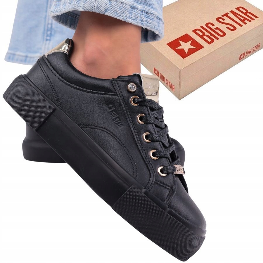 Buty Damskie Big Star Sneakersy Sportowe Skórzane Na Co Dzień