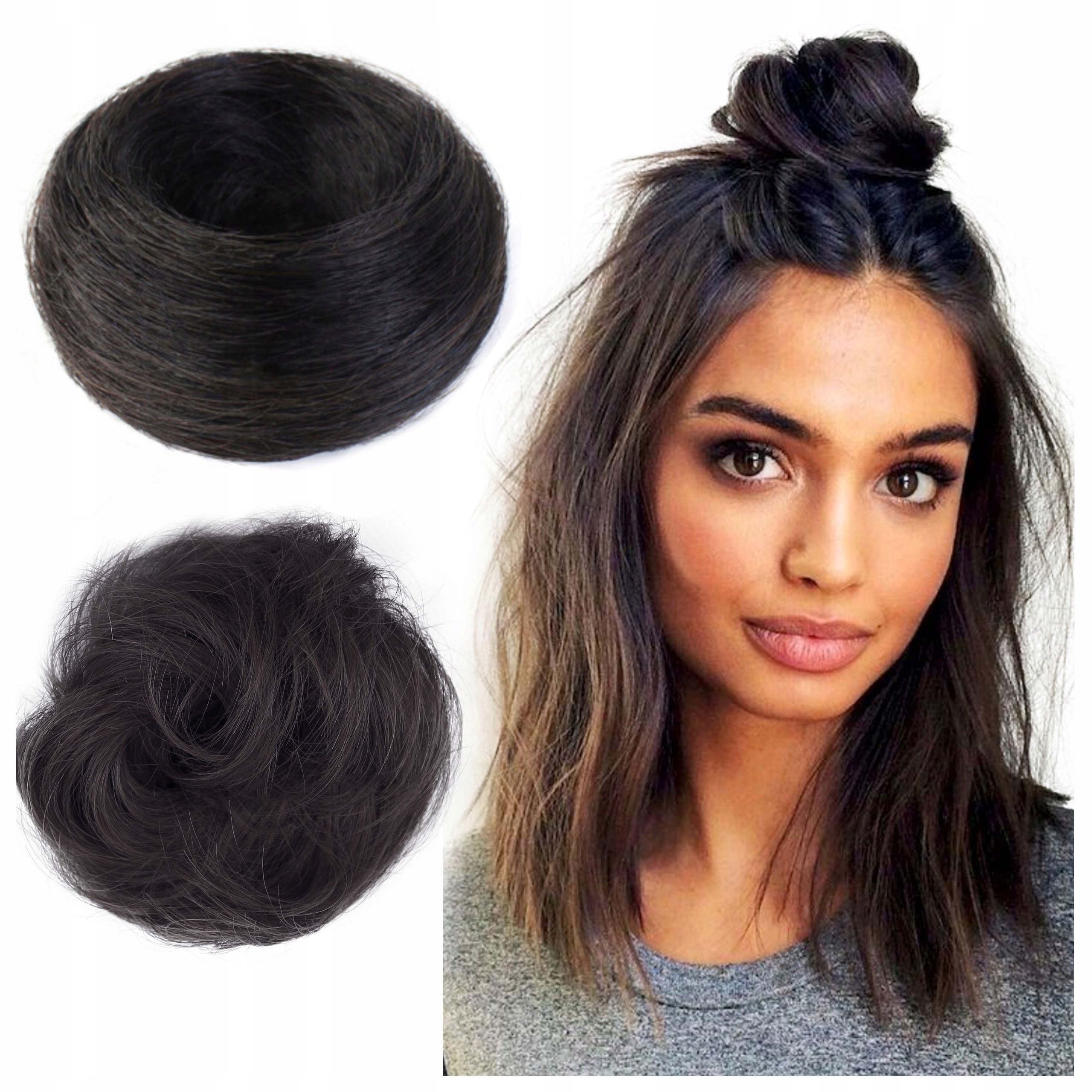 Doczepiany Kok gumka do włosów Kok na gumce doczepiane Włosy Naturalne 100%