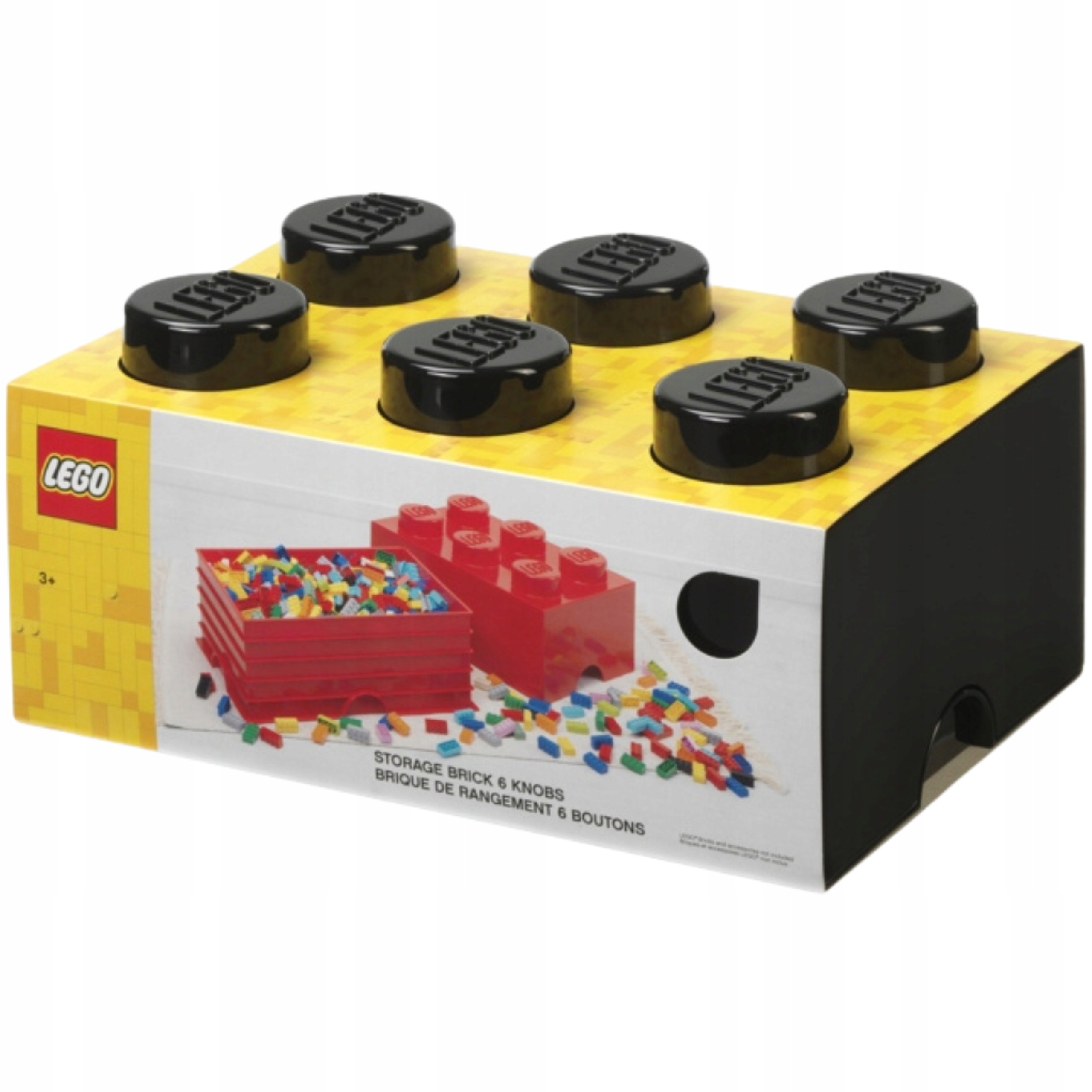 Lego plastová nádoba Tvar Lego kostky Černá 37,5 x 25 x 18 cm