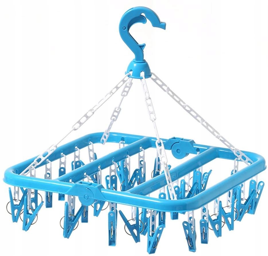 Levně Sušák na prádlo Ponožky Spodní prádlo Závěsný věšák 32 klipů Skládací