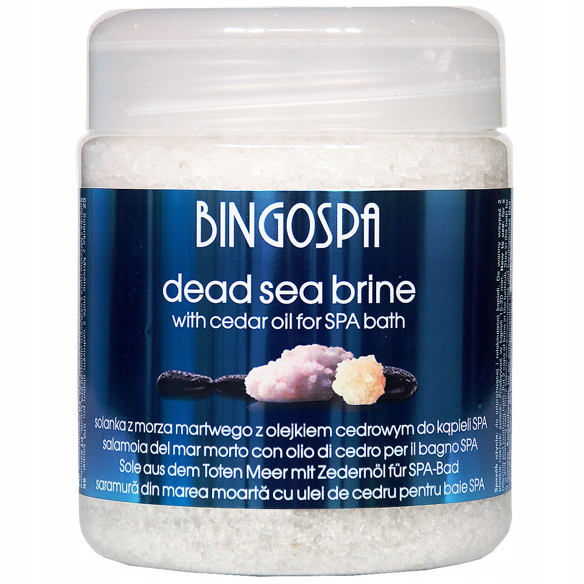 SOLANKA Z MORZA MARTWEGO Z OLEJKIEM CEDROWYM DO KąPIELI SPA 550 g BINGOSPA