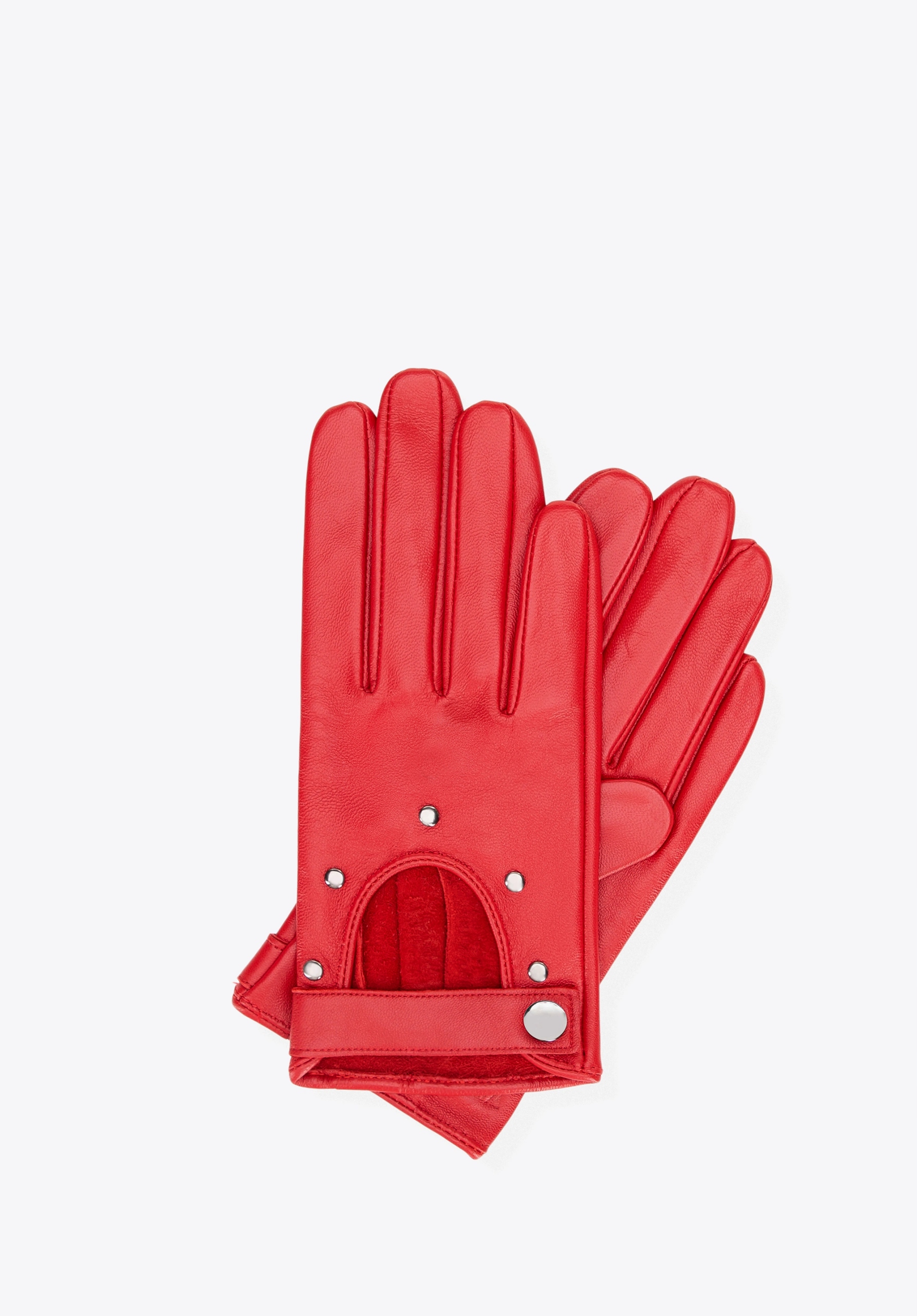 Dámské kožené automobilové rukavice Wittchen 46-6L-200-3 S, Červené