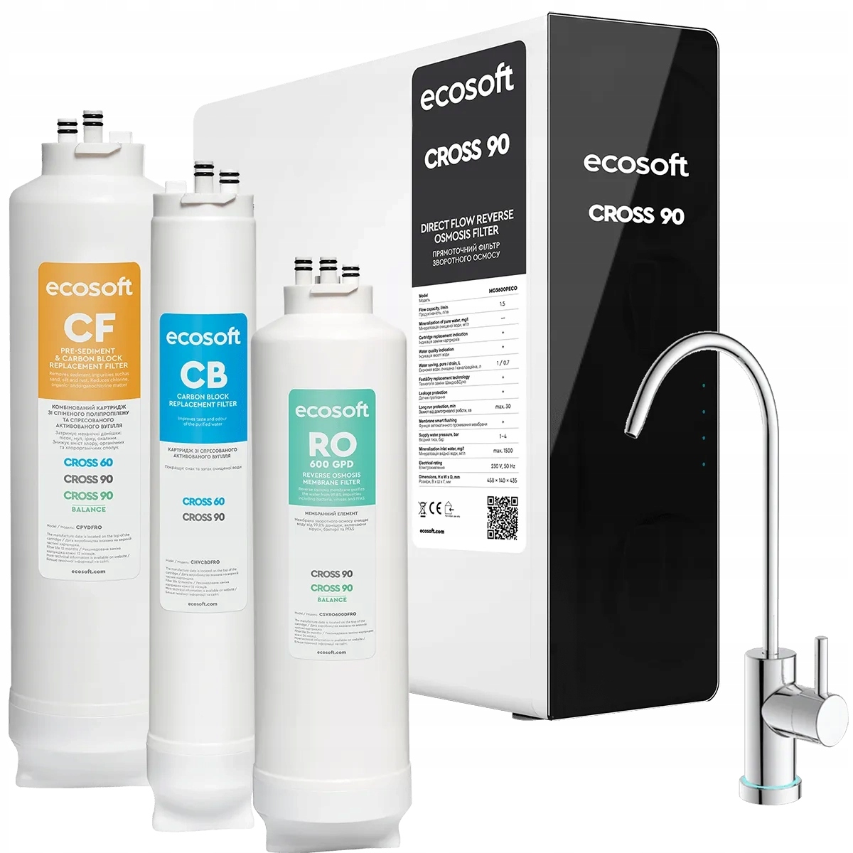 Filtr odwróconej osmozy Ecosoft Cross 90 bez zbiornika