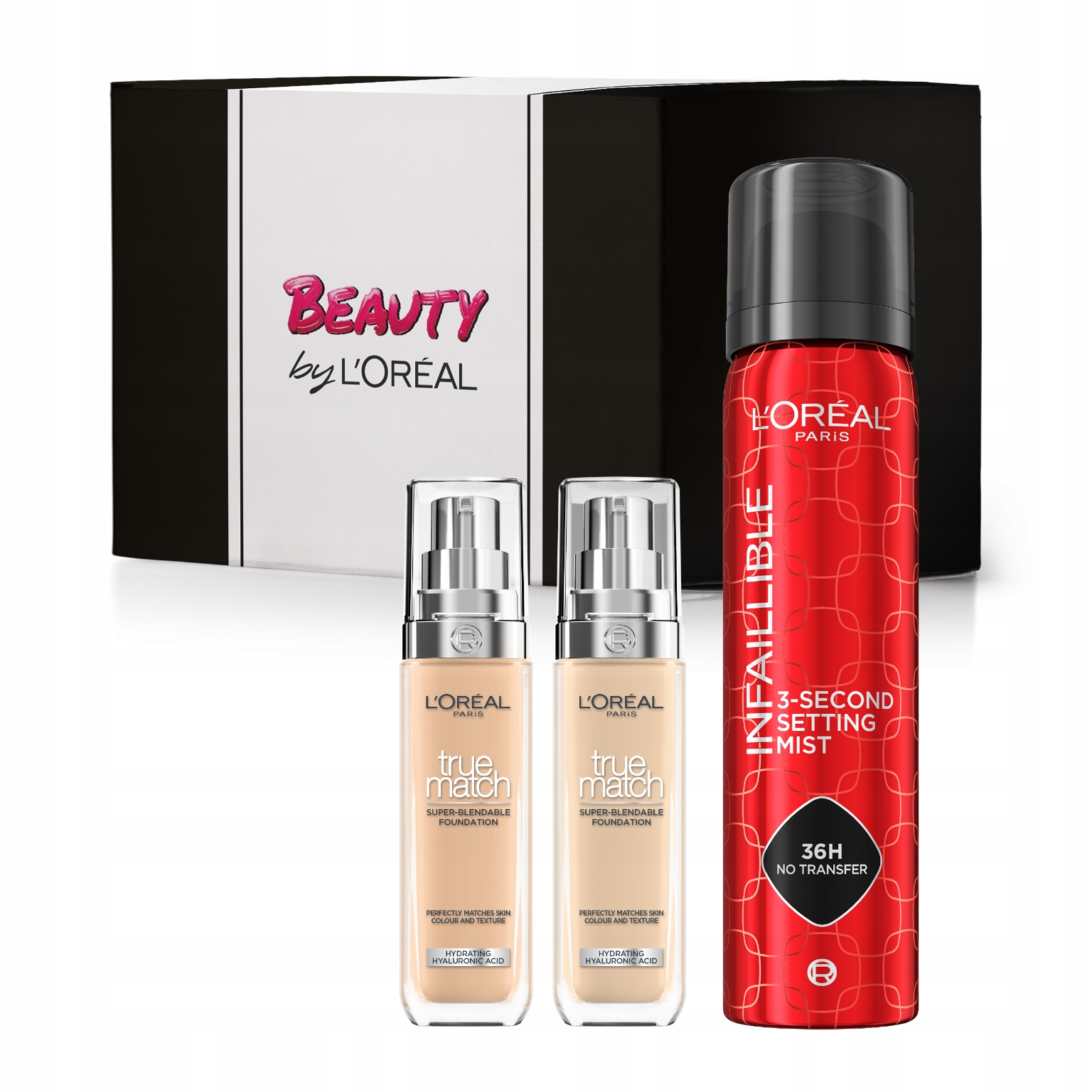 Zestaw L'Oréal True Match Podkład do Twarzy 2N i 3N Utrwalajacy Spray