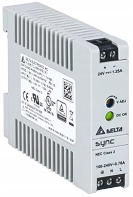 Zasilacz Impulsowy Napięciowy Szyna Din TS35 30W 1,2A 24V Delta Electronics