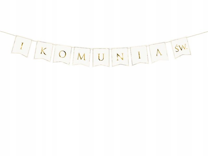 ELEGANCKI BIAŁY BANER NA PIERWSZĄ KOMUNIE ŚWIĘTA