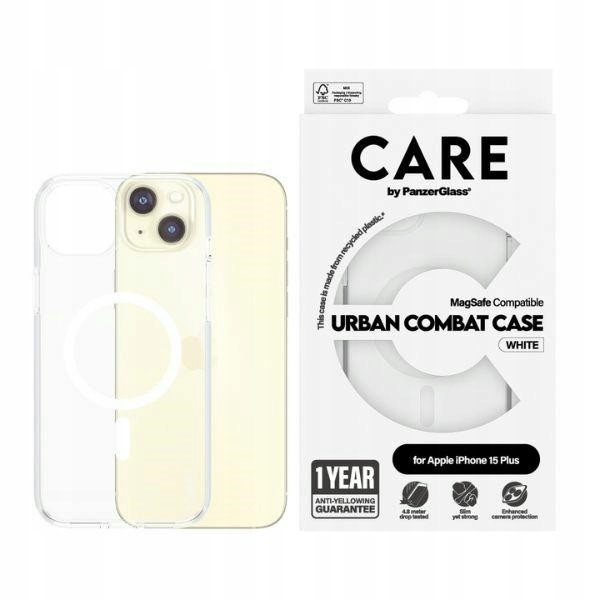 Pouzdro Care by PanzerGlass Urban Case pro iPhone 15 Plus 14 Plus MagSafe, bílé