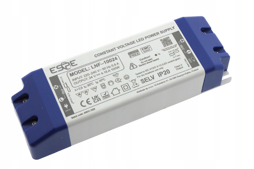 Zasilacz Led Espe LNF-10012 12V 8,3A 100W IP20