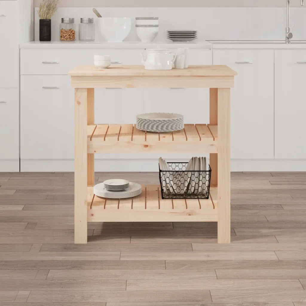 Stolik roboczy, 78,5x50x80 cm, lite drewno sosnowe Głębokość produktu 1 cm