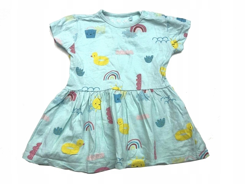5-10-15 morska tunika sukienka falbanka kaczki 68