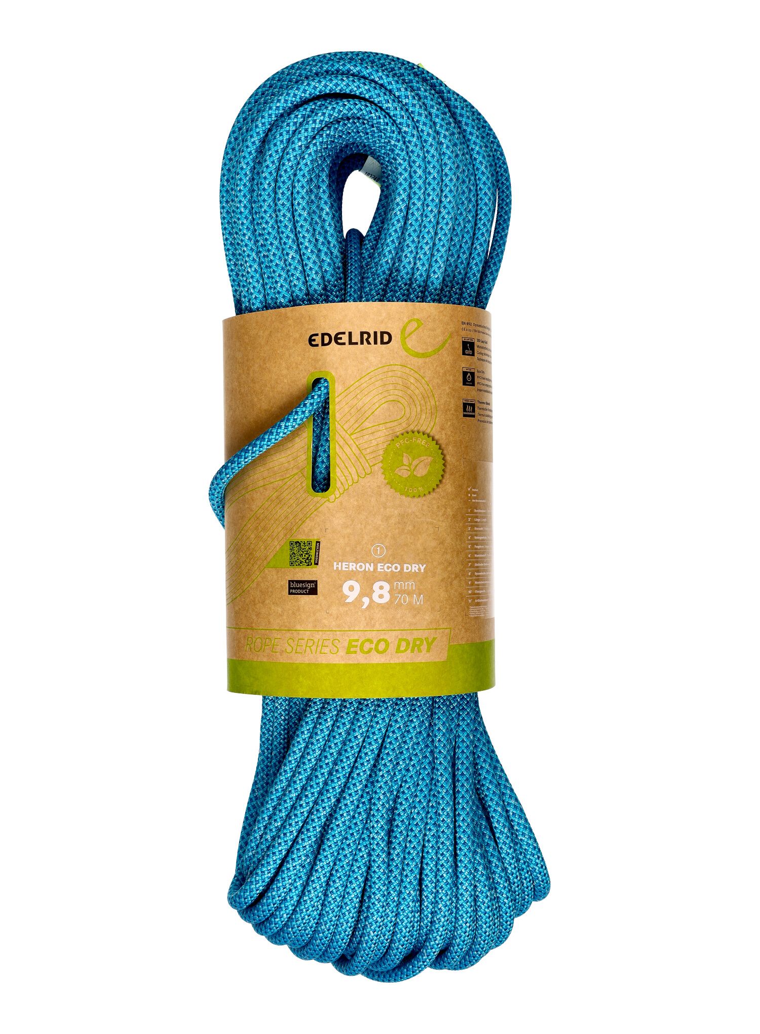 Dynamické lano Edelrid Heron Eco Dry 9,8 mm 70 m icemint