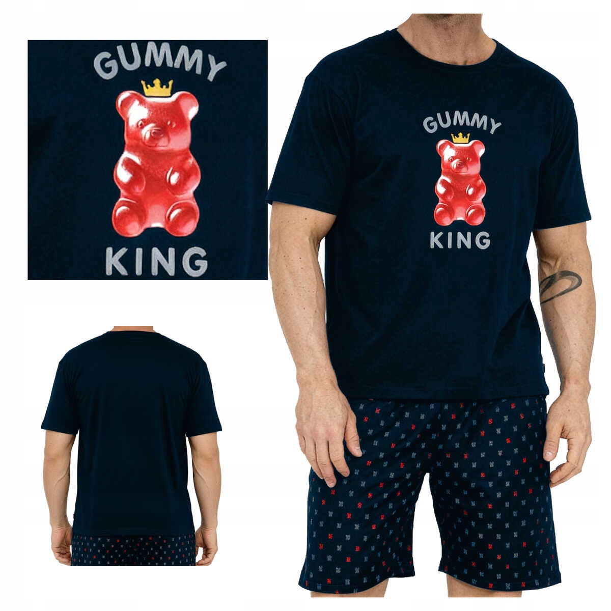 Cornette Pánské bavlněné pyžamo na Valentýna Gummy king 326/205 2XL