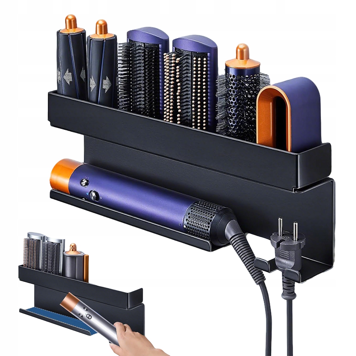 Samolepicí Držák Na Vysoušeč Vlasů Polička Nástěnný Organizér