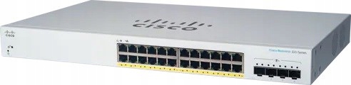 Cisco switch CBS220-24FP-4X (24xGbE, 4xSFP+, 24xPoE+, 382W) Refresh…