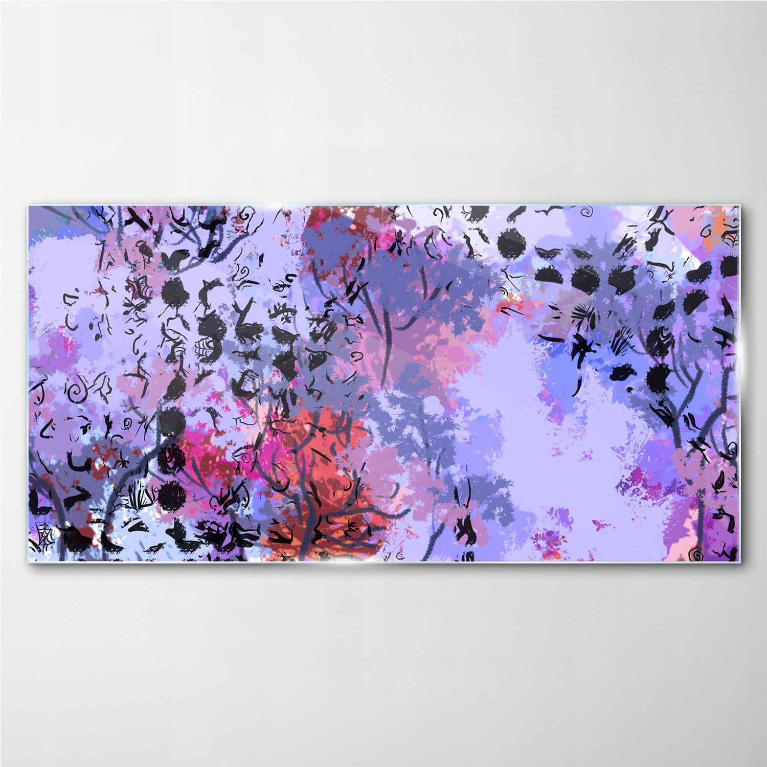 

Szklany obraz na ścianę Czarne plamy 140x70 cm