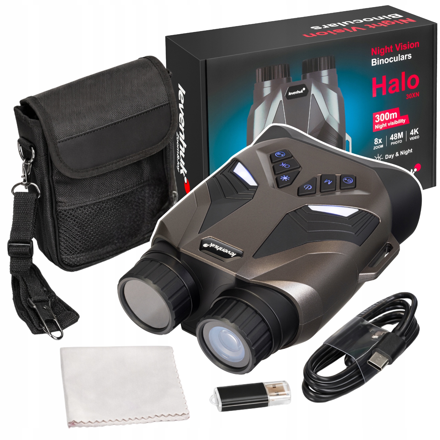 Cyfrowa lornetka noktowizyjna Levenhuk Halo 30XN 4K Ir 300m Lornetka