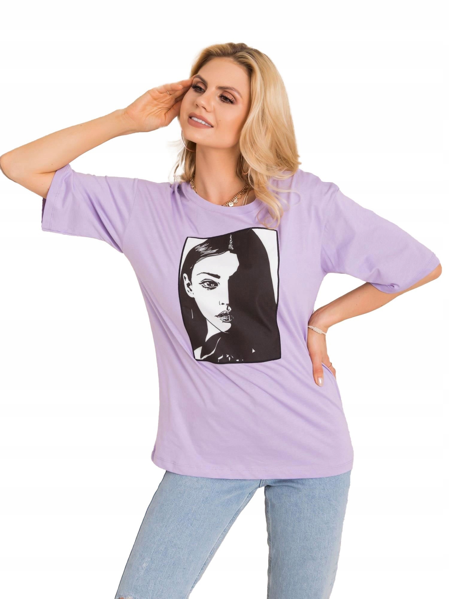 

Bawełniana Koszulka damska z nadrukiem T-shirt - L