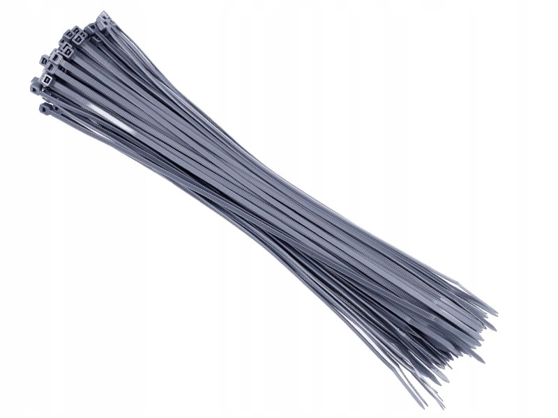 Opaski zaciskowe kablowe trytytki nylonowe 300x3,6 mm srebrne 100szt.