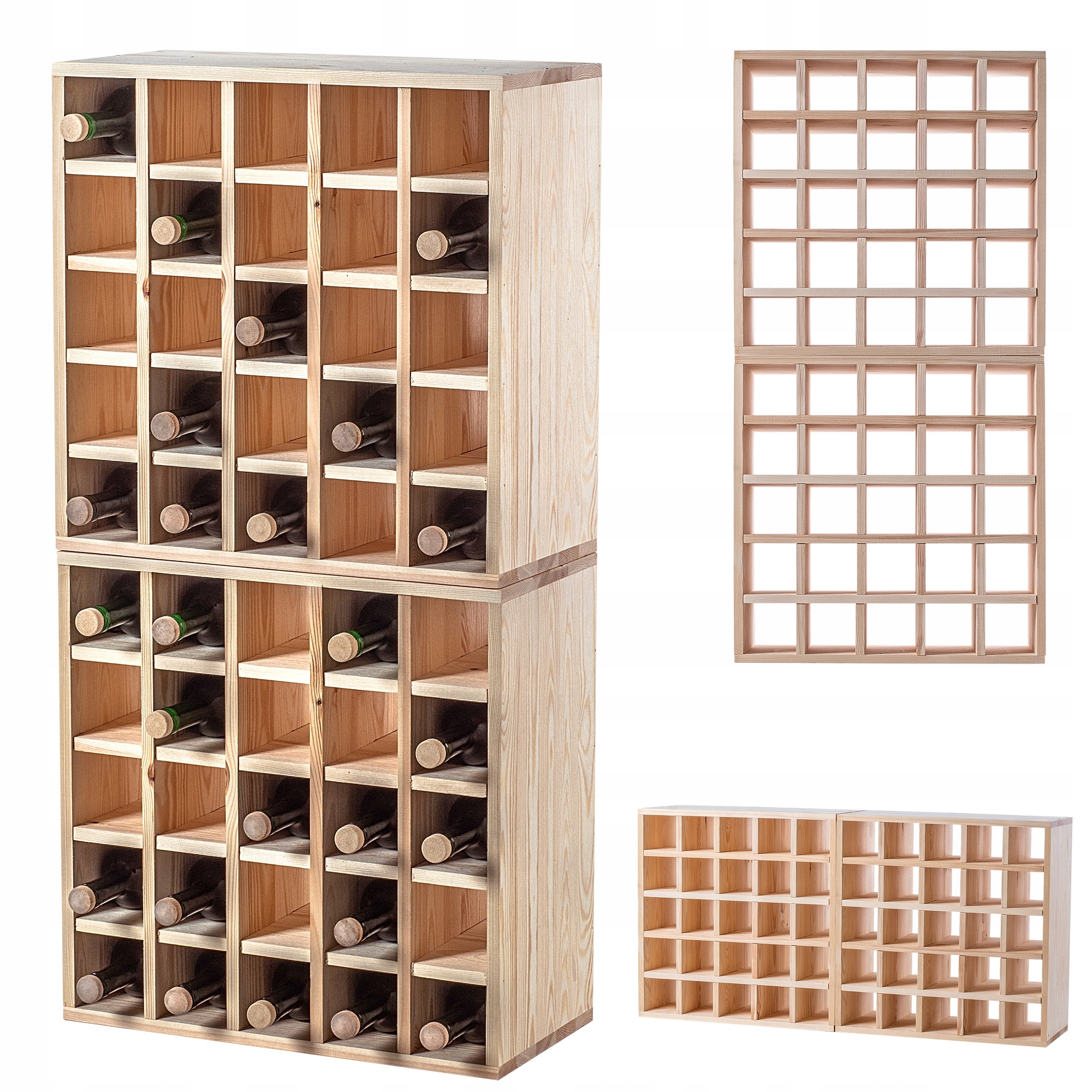 Stojan Regál Na Víno Drevený 50 Fliaš Alkohol Skrinka Polica Darček