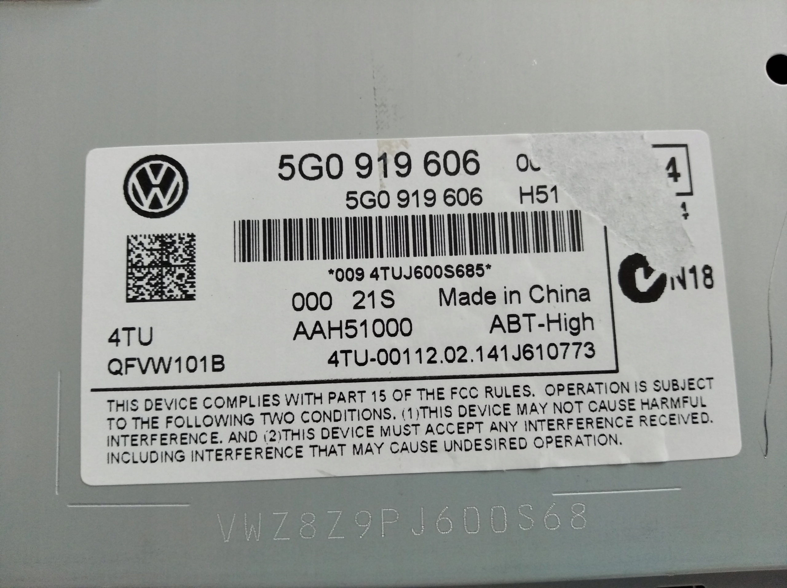 volkswagen oe 3G0035043B 5G0919606